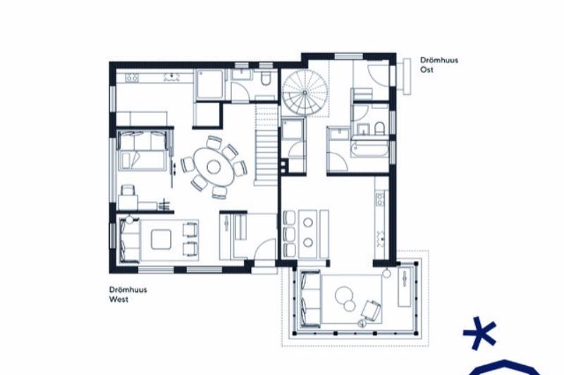 Spiekeroog Foto 3 Grundrisse Ost & West, Erdgeschoss
