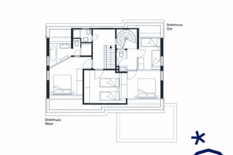 Spiekeroog Foto 4 Grundrisse Ost & West, Obergeschoss